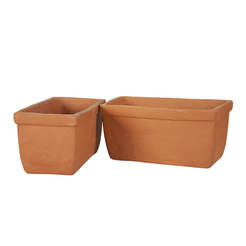 Flower box 30 x 15 x 15 cm with terracotta ceramic base