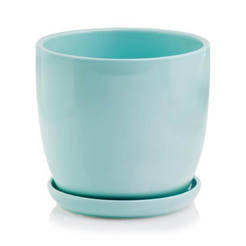 Ceramic pot Amsterdam 20cm mint with base