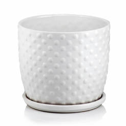 Ceramic pot with base 15cm white Amsterdam POLNIX