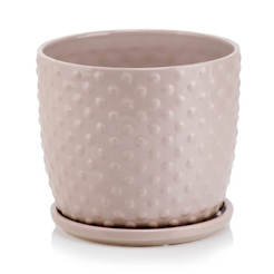 Ceramic pot with base 13cm gray Amsterdam POLNIX