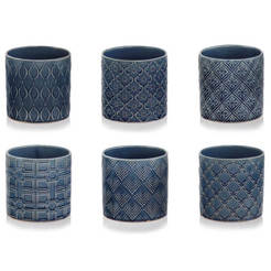 Ceramic pot Vintage 23x22cm cobalt mix decors