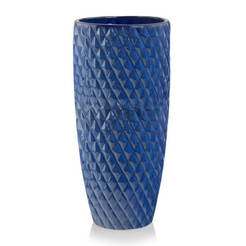 Керамический цветочный горшок 38х80 см, кобальтово-синий, глазурованный, POLNIX