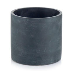 Ceramic cylindrical planter 14x13cm dark gray Rustic POLNIX