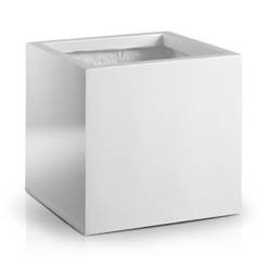 Fiberglass square planter 40cm white POLNIX