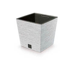 Flower pot, plastic Furu Square 24cm white PROSPERPLAST