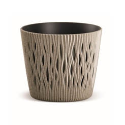 Цветочный горшок, пластиковый, круглый, бронзовый, 12,8 см, PROSPERPLAST