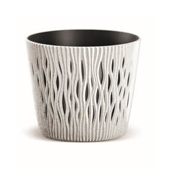 Flower pot, plastic Sandy Round 15.8cm white PROSPERPLAST