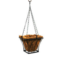Coconut pot hanging 30 x 30 x 20 cm square brown