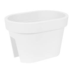 Lofly Railing railing pot 40 x 27 cm 12.5 l white plastic