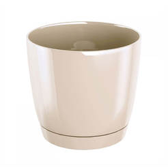 Flowerpot with Coubi base ф13 x 12 cm 1.2 l plastic cream