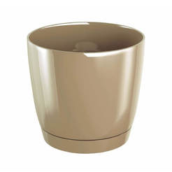 Flowerpot with Coubi base f13 x 12 cm 1.2 l plastic cocoa