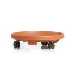 Pot holder with wheels Rondo ф30cm plastic brick