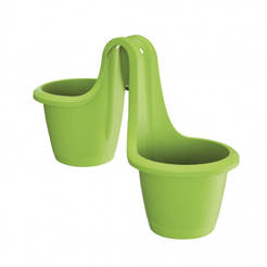 Railing pot, double 2 x 2.5 l lime RESPANA TWINS