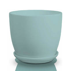 Ceramic flowerpot with Amsterdam base - 13 cm, mint