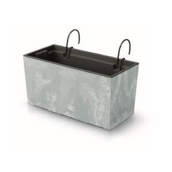 Сандъче за цветя, пластмасово Urbi Case 39,5см цимент с окачване PROSPERPLAST