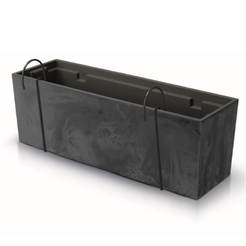 Цветочный ящик, пластиковый Urbi Case 58 см, антрацитовый, с подвесом PROSPERPLAST