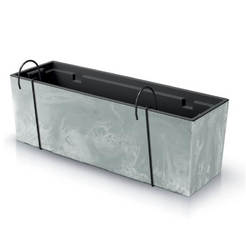 Цветочный ящик, пластиковый Urbi Case 58 см, цементный, с подвесом PROSPERPLAST