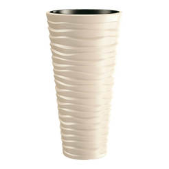 Plastic high pot for pots 45 l cream ф40 x 75 cm Sand Slim