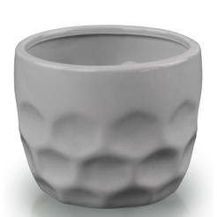 Керамический горшок - 12 х 10 см, серый