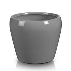 Ceramic pot Barcelona - 14 x 13 cm, gray