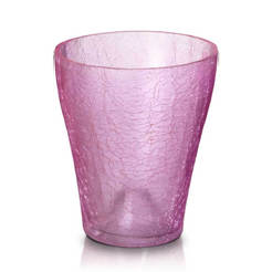 Стъклена кашпа Orchid - 14 х 16см, розова
