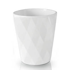 Керамична кашпа Orchid - 13 х 15см, бял диамант