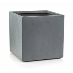 Кашпо из фиброглины Ecolite 40x40 см темно-серое квадратное POLNIX