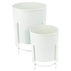 Комплект кашпи 2бр. на стойка бели FZ1002250