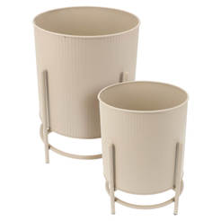 Набор из 2 горшков на подставке, бежевый FZ1002260