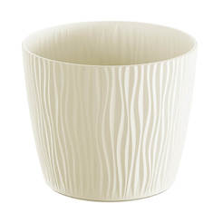 Plastic pot for pots Sandy - 2.3 liters, cream