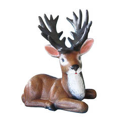 Plaster figurine for the garden - lying deer 45 cm