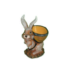 Garden rabbit figure with basket 36 x 23 cm