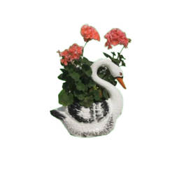 Garden figure swan for flowerpot 35 x 35 cm