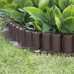 Decorative palisade fence 302cm PVC brown PROSPERPLAST