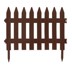 Decorative garden fence 320 x 35 cm PVC brown - Garden Classic