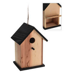 Wooden bird house 15 x 12 x 22 cm