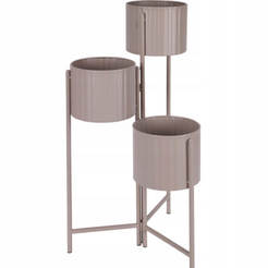 Подставка для 3 цветочных горшков, металлическая, бежевого цвета, матовая NB1510940