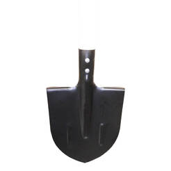Straight shovel with wooden garden handle