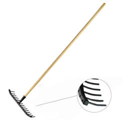 Garden rake with 16 teeth and wooden handle 1300 mm ECONOMY