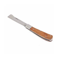 Нож садовый 173мм складной, для прививки, деревянная ручка