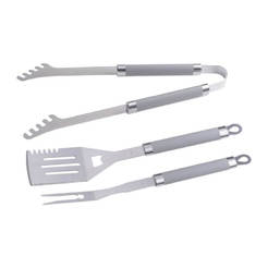 3-piece barbecue utensils set with rubber handles MG113