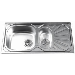 Кухонная мойка из альпаки 86 x 43,5 см, две чаши, матовая, FORMA VITA