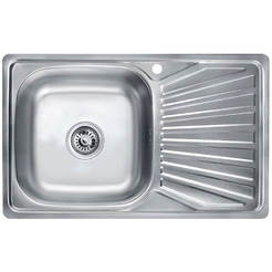 Кухненска мивка алпака 80 х 50 х 16см десен плот, темпико 8050 PF R INTER CERAMIC