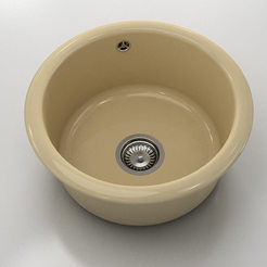 Kitchen sink Ф 49 cm, polymer marble, cappuccino granite