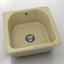 Единична кухненска мивка 51 х 51см, граниксит, Aspen