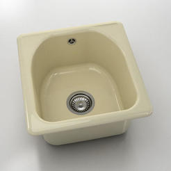 Single kitchen sink 43 x 46 cm, polymer marble, jasmine