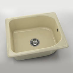 Single kitchen sink 51 x 60 cm, polymer marble, jasmine