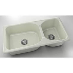 Кухненска мивка с две корита 95 х 49см, граниксит, полярен гранит