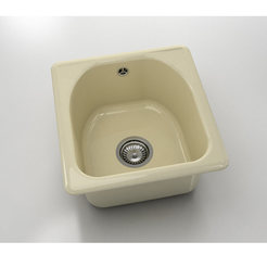 Single kitchen sink 43 x 46 cm, polymer marble, polar granite