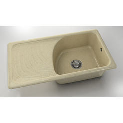 Kitchen sink with left top 90 x 49 cm, granite, Carnation